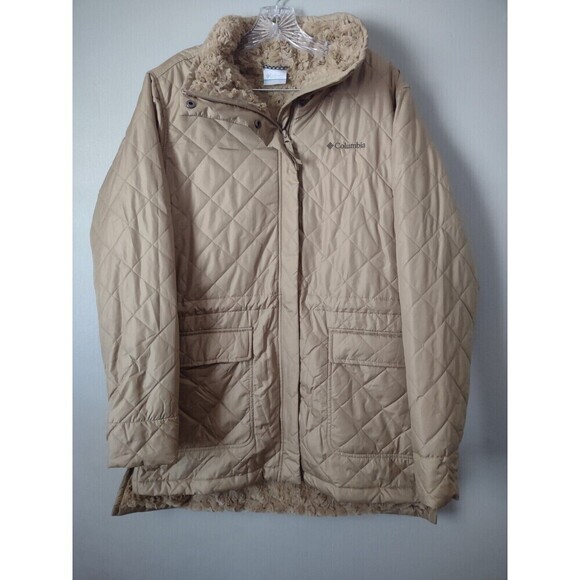 Columbia Jackets & Blazers - Nwot Columbia Women's Large Copper Crest Quilted Novelty Jacket Tan Insulated